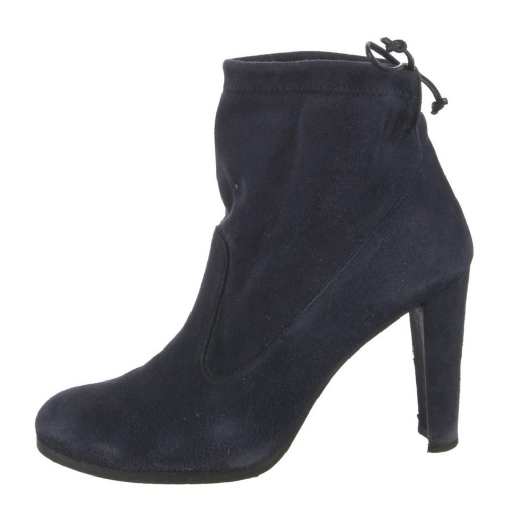 Stuart Weitzman Suede Leather Trim Booties